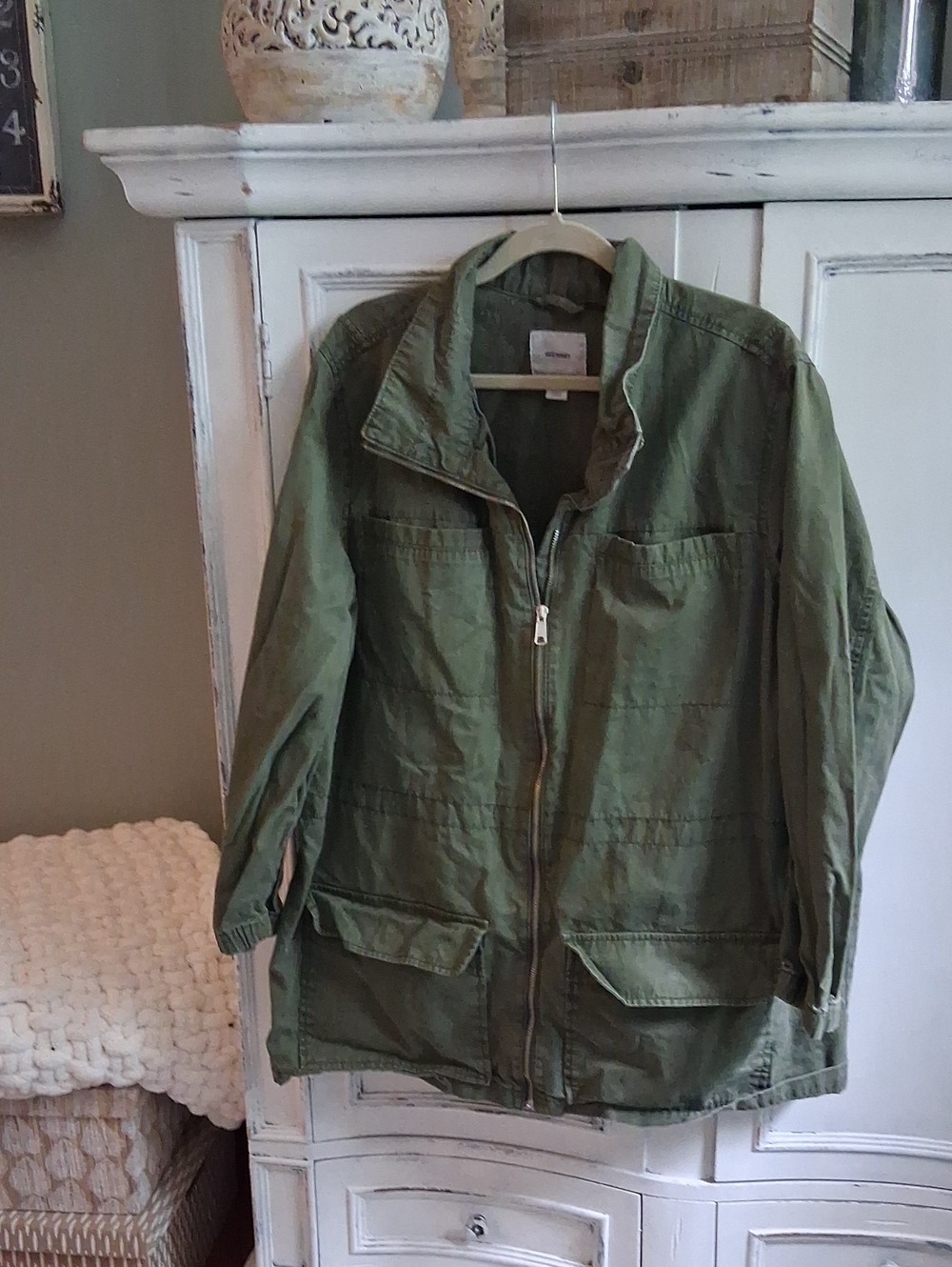 Old Navy Green Utility Zip Jacket